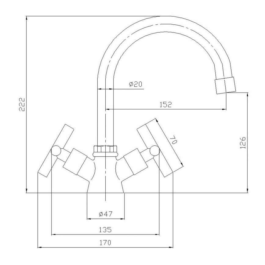 Aqualine - Umyvadlová baterie XENIA 22,2 cm lesklý chrom