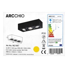 Arcchio - LED Stropní svítidlo DWIGHT 3xG53/20W/230V