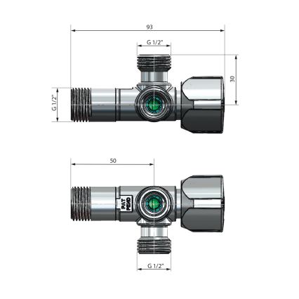 Arco - Rohový kombinovaný ventil ARCO lesklý chrom