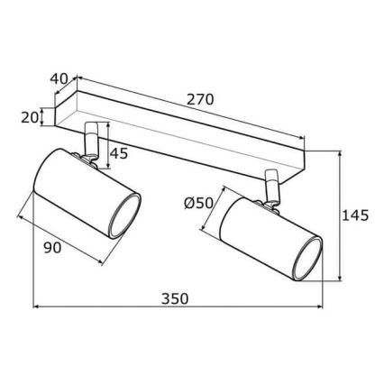 Argon 0890 - Bodové svítidlo LAGOS 2xGU10/5W/230V bílá/zlatá