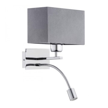 Argon 1053 - LED Nástěnná lampa BILL 1xE27/15W/230V + LED/4,5W šedá/lesklý chrom