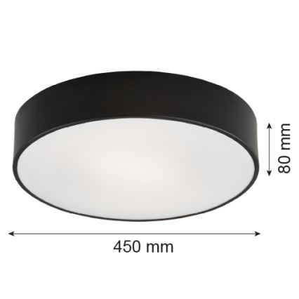 Argon 1186 - Stropní svítidlo DARLING 3xE27/15W/230V pr. 45 cm černá