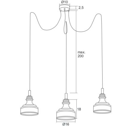 Argon 1354 - LED Lustr na lanku TULUZA 3xLED/5W/230V