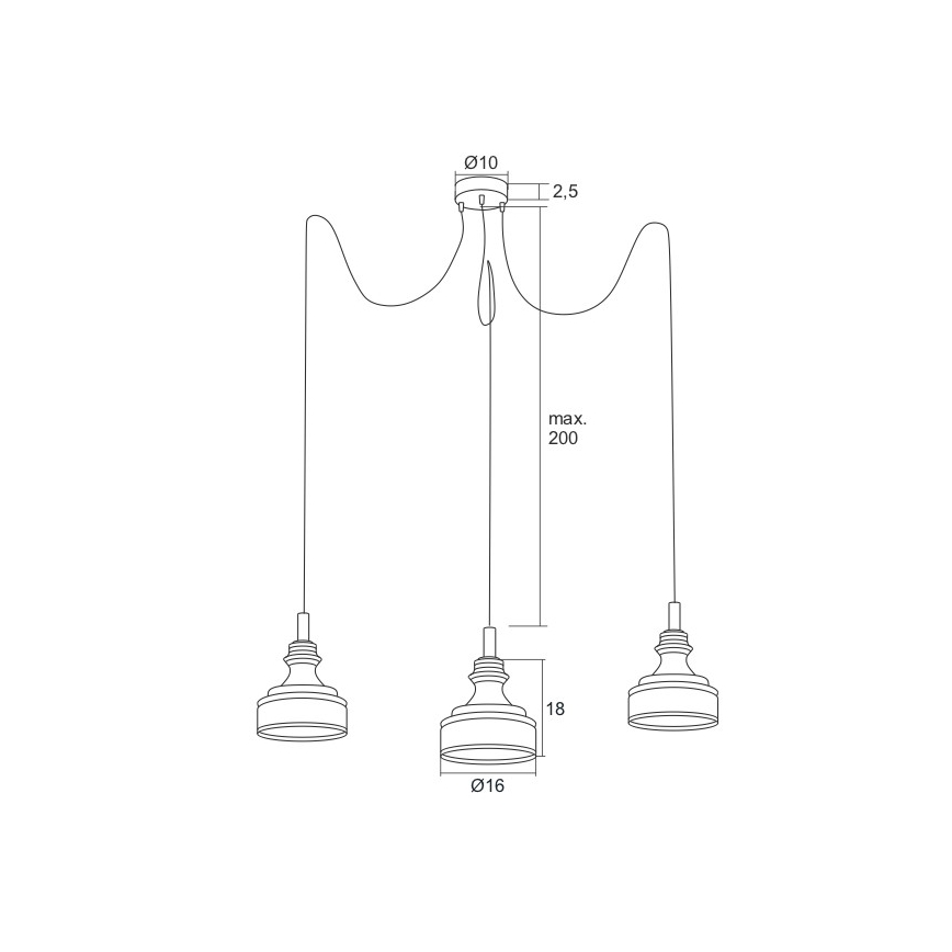 Argon 1354 - LED Lustr na lanku TULUZA 3xLED/5W/230V