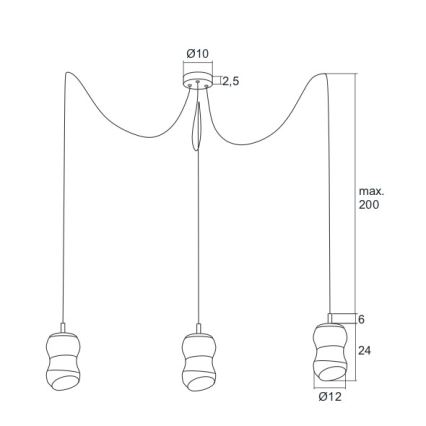 Argon 1357 - LED Lustr na lanku GARDA 3xLED/5W/230V