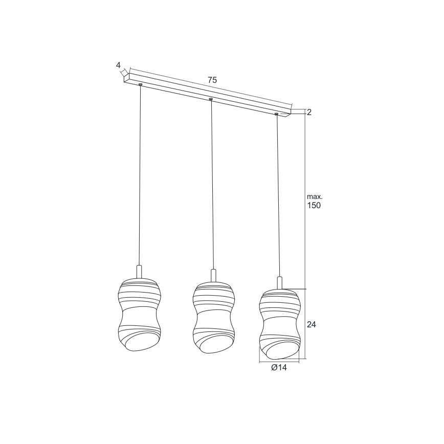 Argon 1366 - LED Lustr na lanku COMO 3xLED/5W/230V