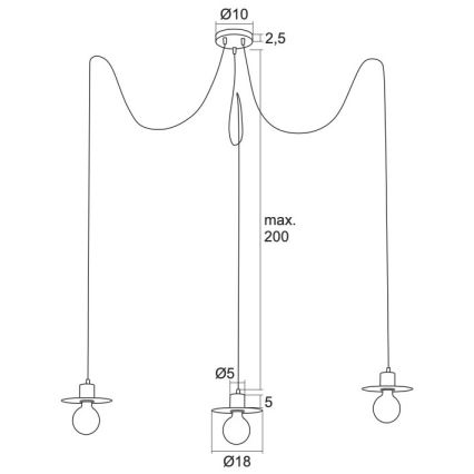 Argon 1376 - Lustr na lanku CORSO 3xE27/15W/230V bílá