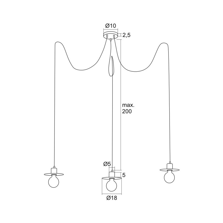 Argon 1376 - Lustr na lanku CORSO 3xE27/15W/230V pavouk bílá