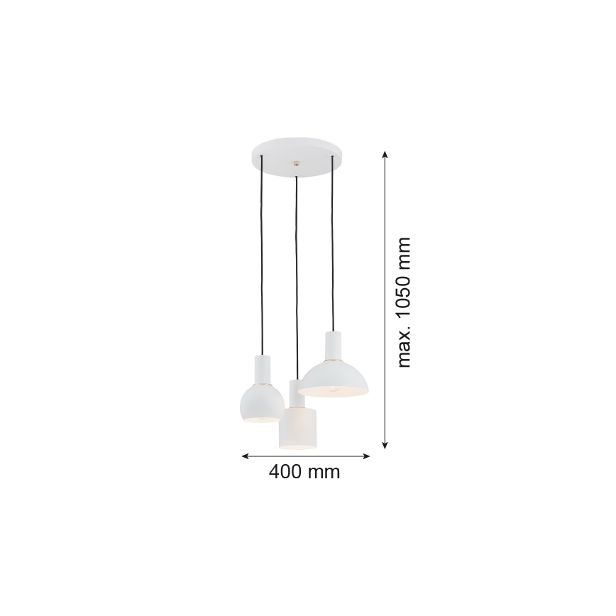 Argon 1468 - Lustr na lanku SINES 3xE27/15W/230V bílá