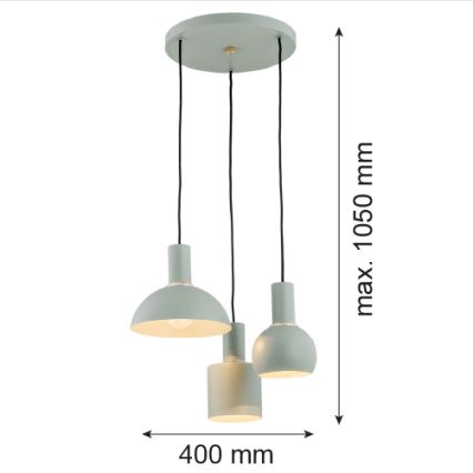 Argon 1470 - Lustr na lanku SINES 3xE27/15W/230V zelená