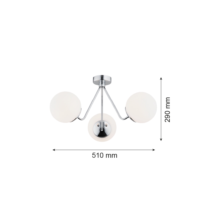 Argon 1477 - Přisazený lustr TOMAR 3xE27/15W/230V lesklý chrom