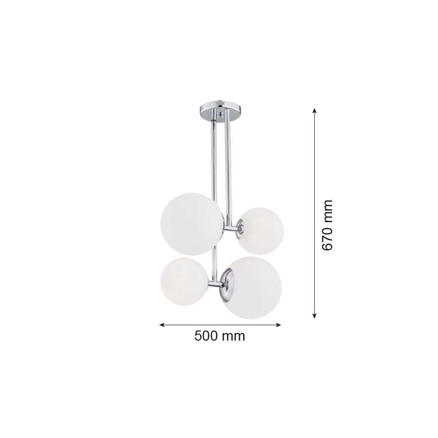 Argon 1646 - Lustr na tyči ASPEN 4xE27/15W/230V lesklý chrom
