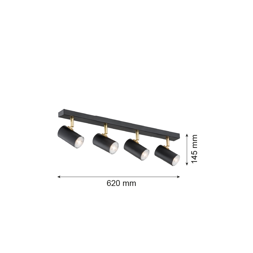 Argon 1690 - Bodové svítidlo LAGOS 4xGU10/5W/230V černá/mosaz
