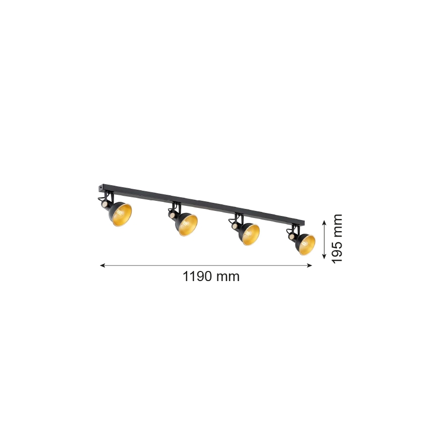Argon 1799 - Bodové svítidlo LENORA 4xE14/7W/230V černá