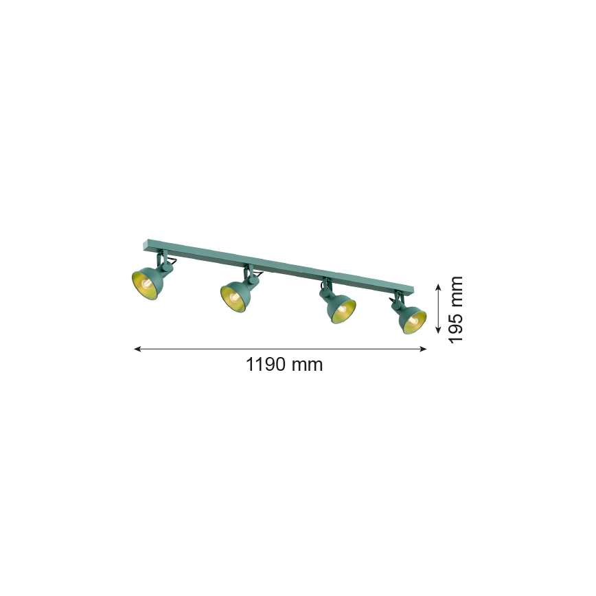 Argon 1819 - Bodové svítidlo LENORA 4xE14/7W/230V zelená