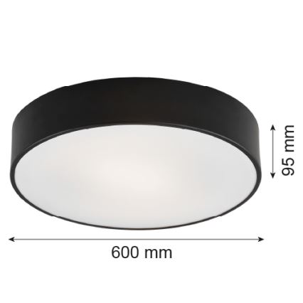 Argon 2084 - Stropní svítidlo DARLING 5xE27/15W/230V pr. 60 cm černá