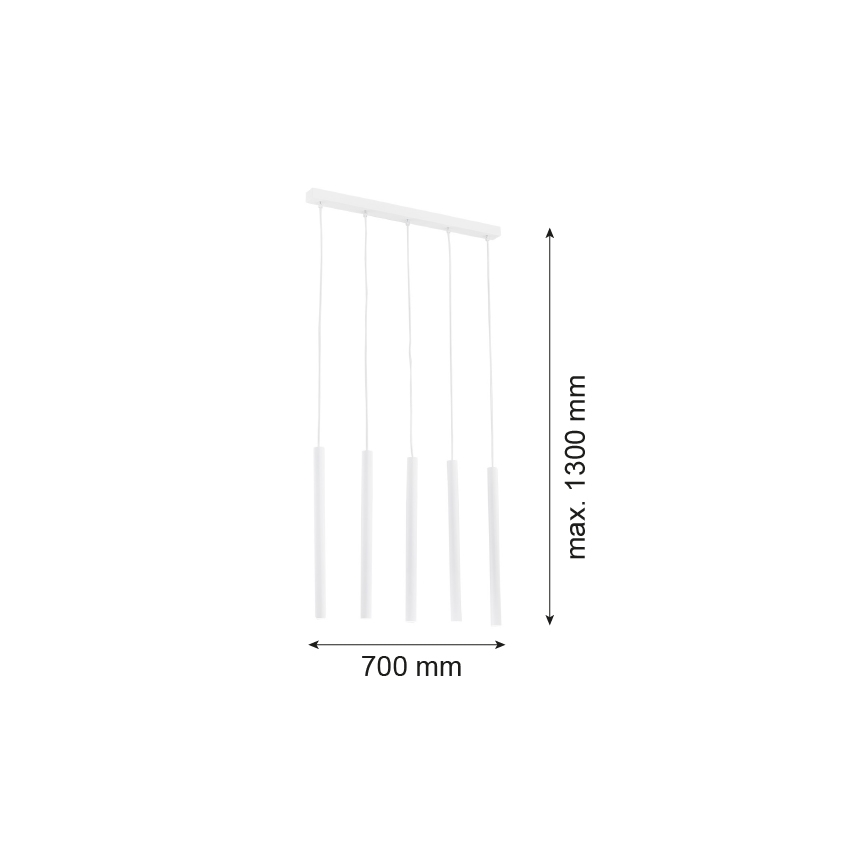 Argon 2136 - Lustr na lanku ETNA 5xG9/6W/230V bílá