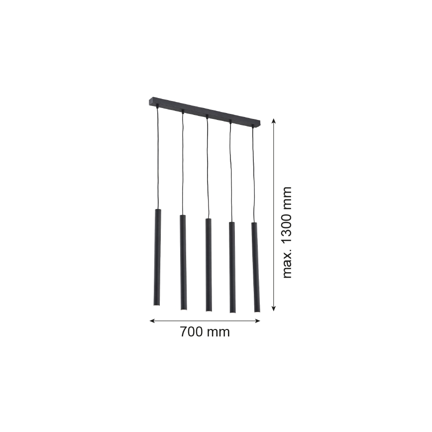 Argon 2137 - Lustr na lanku ETNA 5xG9/6W/230V černá