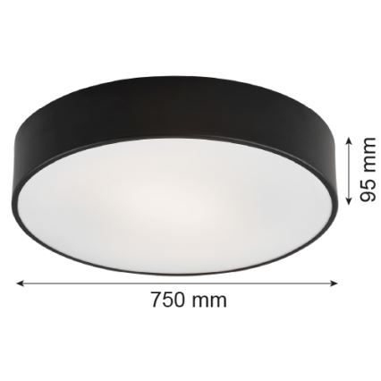 Argon 2536 - Stropní svítidlo DARLING 6xE27/15W/230V pr. 75 cm černá