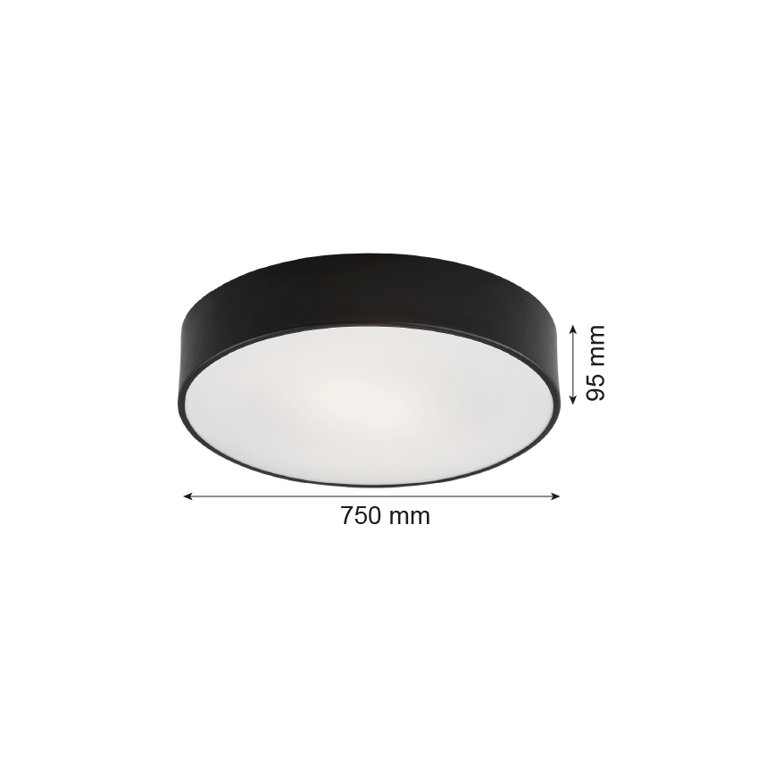 Argon 2536 - Stropní svítidlo DARLING 6xE27/15W/230V pr. 75 cm černá