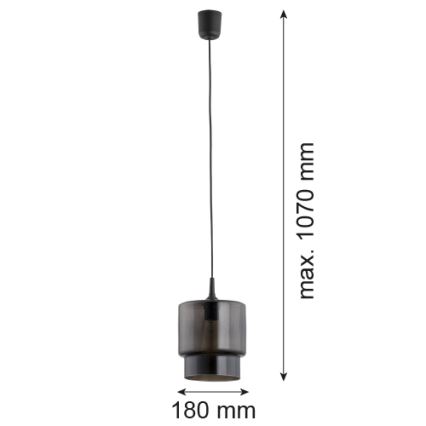 Argon 3270 - Lustr na lanku NEWA 1xE27/15W/230V černá