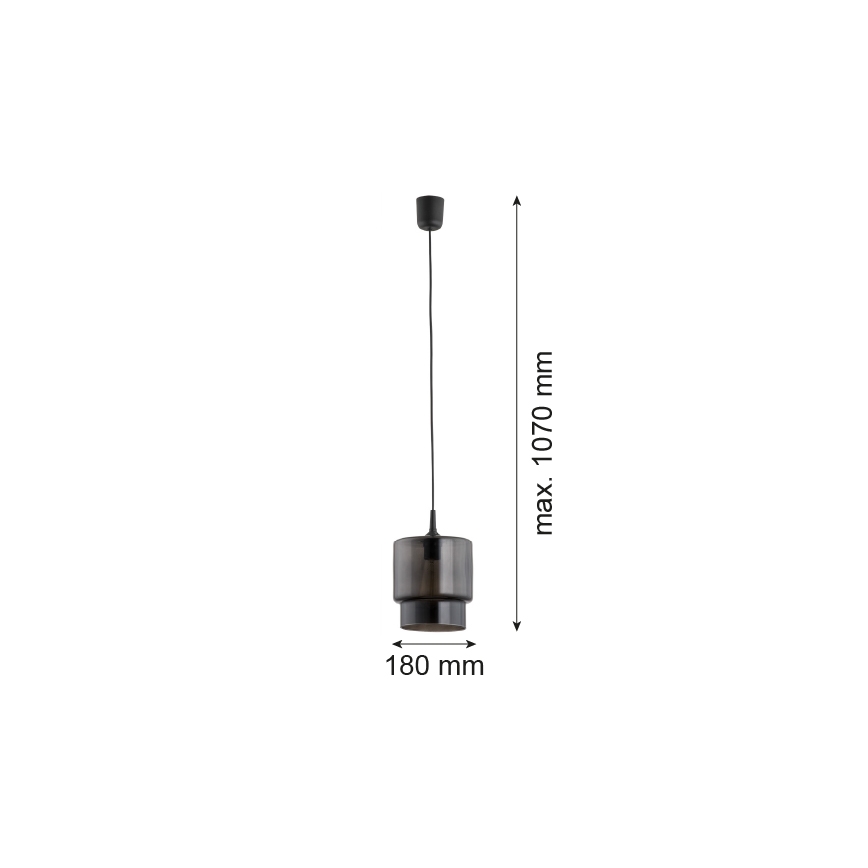 Argon 3270 - Lustr na lanku NEWA 1xE27/15W/230V černá