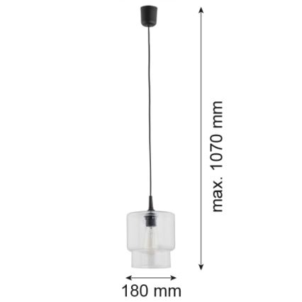 Argon 3275 - Lustr na lanku NEWA 1xE27/15W/230V čirá