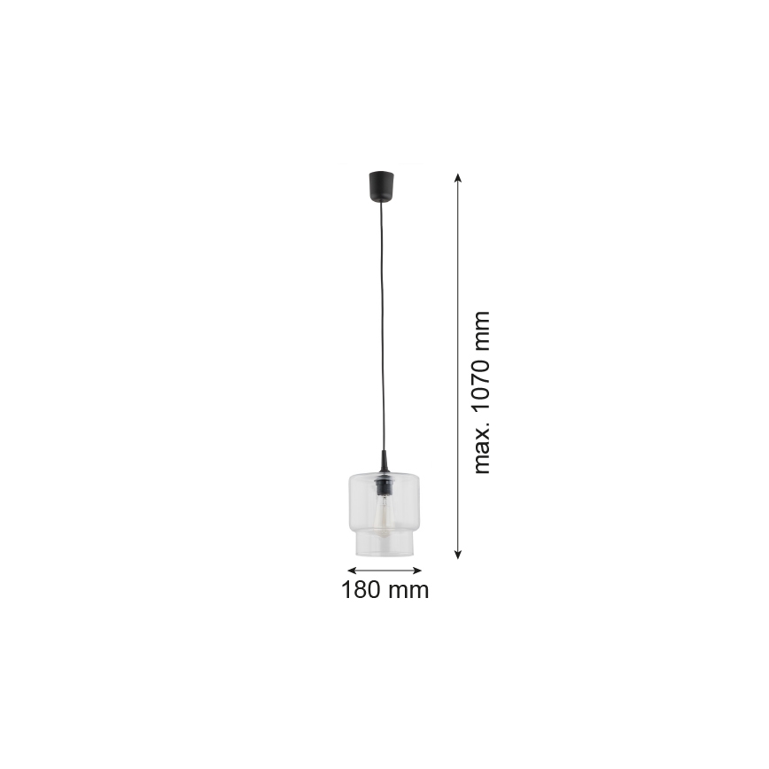 Argon 3275 - Lustr na lanku NEWA 1xE27/15W/230V čirá
