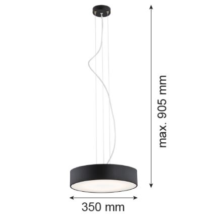 Argon 3350 - Lustr DARLING 1xLED/30W/230V pr. 40 cm černá