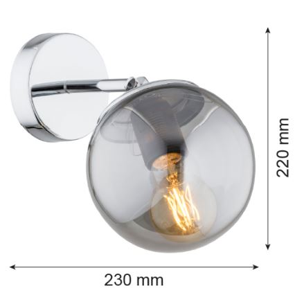 Argon 3989 - Nástěnná lampa SATELITE 1xE27/15W/230V lesklý chrom/šedá