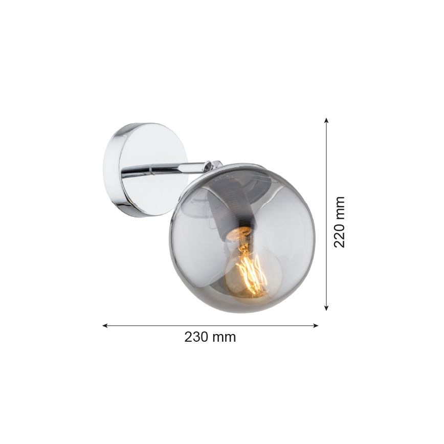 Argon 3989 - Nástěnná lampa SATELITE 1xE27/15W/230V lesklý chrom/šedá