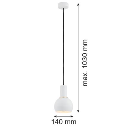 Argon 4215 - Lustr na lanku SINES 1xE27/15W/230V pr. 14 cm bílá