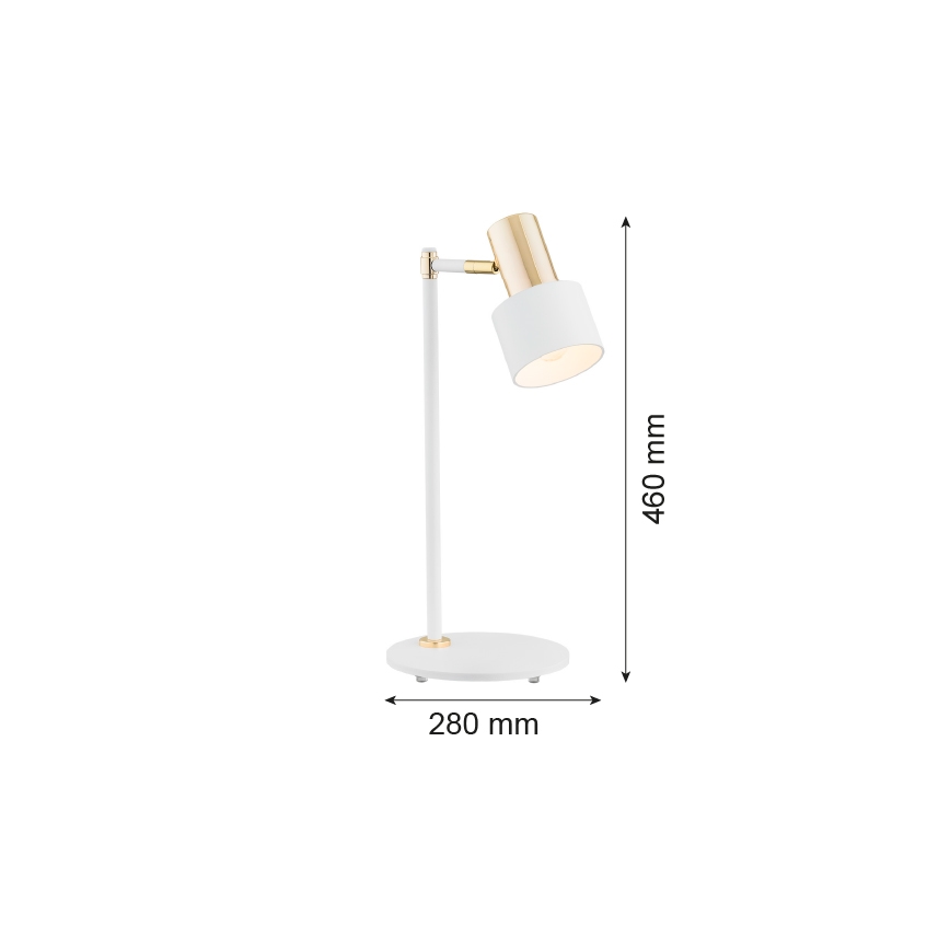 Argon 4256 - Stolní lampa DORIA 1xE27/15W/230V bílá/mosaz