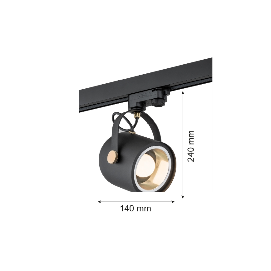 Argon 4311 - Bodové svítidlo do lištového systému NET 1xE27/15W/230V černá