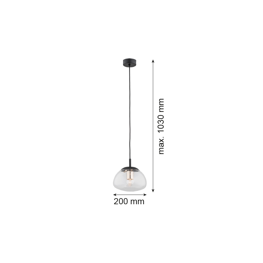 Argon 4331 - Lustr na lanku TRINI 1xE27/15W/230V pr. 20 cm černá