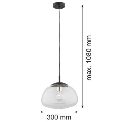 Argon 4332 - Lustr na lanku TRINI 1xE27/15W/230V pr. 30 cm černá