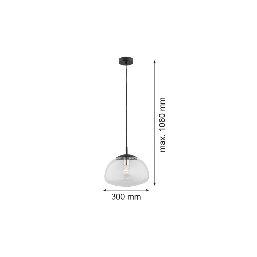 Argon 4332 - Lustr na lanku TRINI 1xE27/15W/230V pr. 30 cm černá