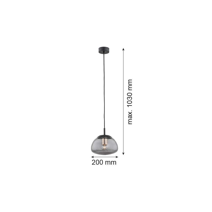 Argon 4333 - Lustr na lanku TRINI 1xE27/15W/230V pr. 20 cm černá