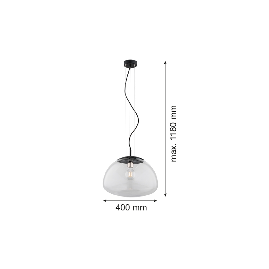 Argon 4351 - Lustr na lanku TRINI 1xE27/15W/230V pr. 40 cm černá