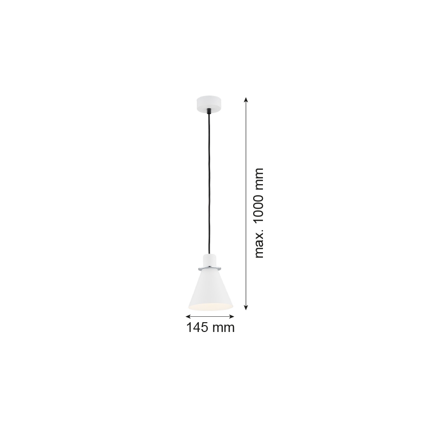 Argon 4681 - Lustr na lanku BEVERLY 1xE27/15W/230V bílá/lesklý chrom