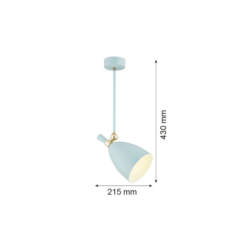 Argon 4685 - Lustr na tyči CHARLOTTE 1xE27/15W/230V modrá/zlatá