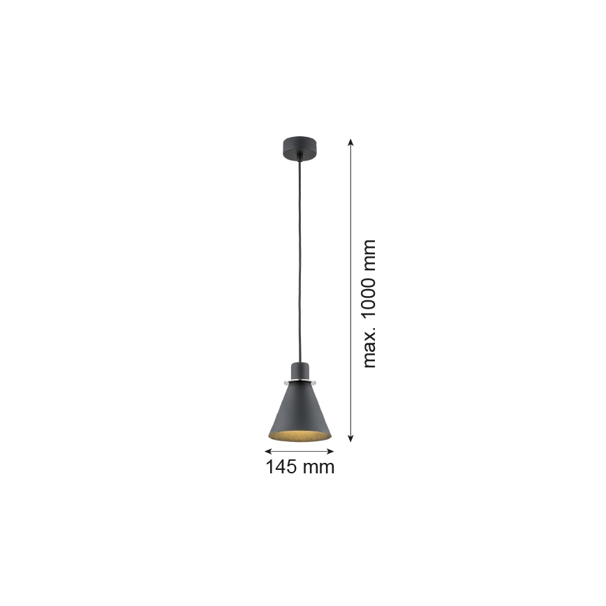 Argon 4688 - Lustr na lanku BEVERLY 1xE27/15W/230V černá/lesklý chrom