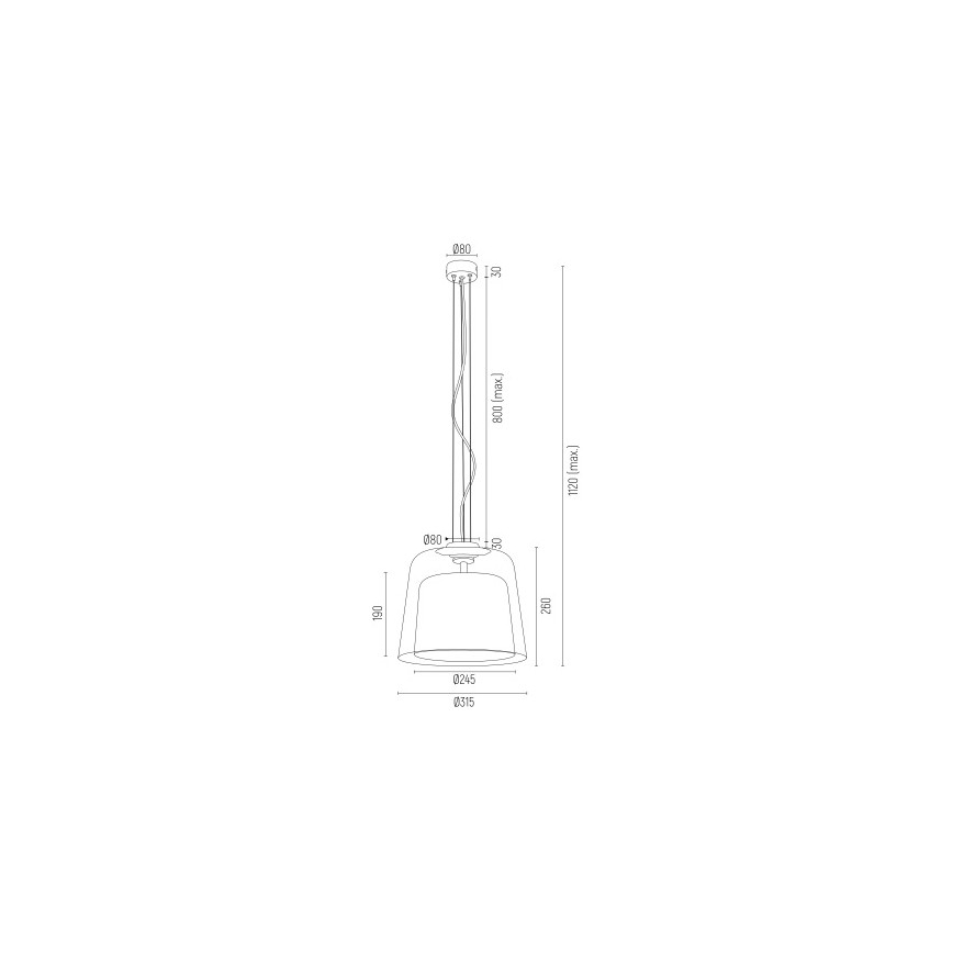 Argon 4697 - Lustr na lanku BERKLEY 1xE27/15W/230V