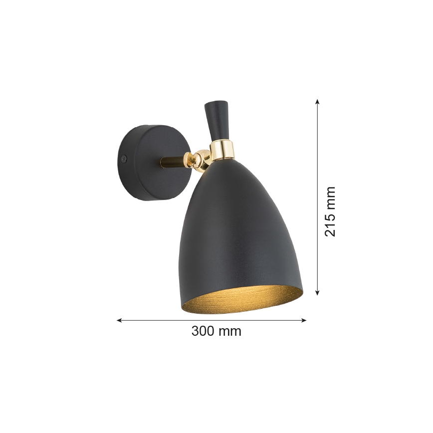 Argon 4701 - Nástěnné svítidlo CHARLOTTE 1xE27/15W/230V černá/zlatá