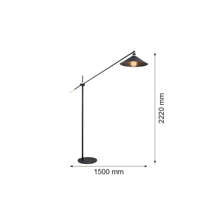 Argon 4732 - Stojací lampa NASHVILLE 1xE27/15W/230V černá
