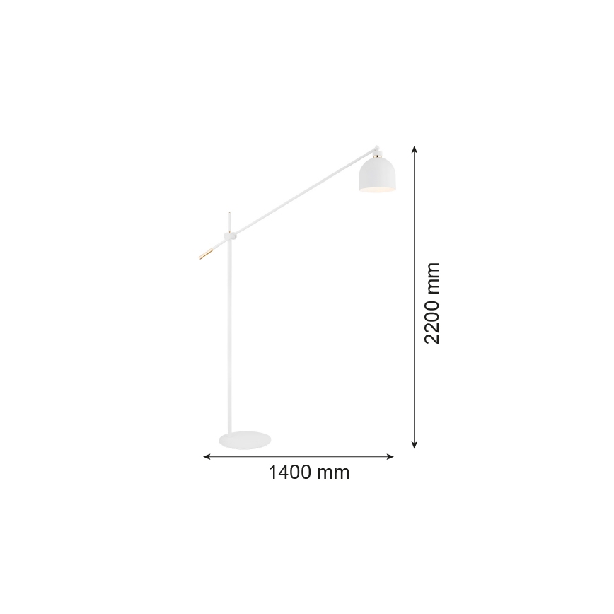 Argon 4734 - Stojací lampa DETROIT 1xE27/15W/230V bílá