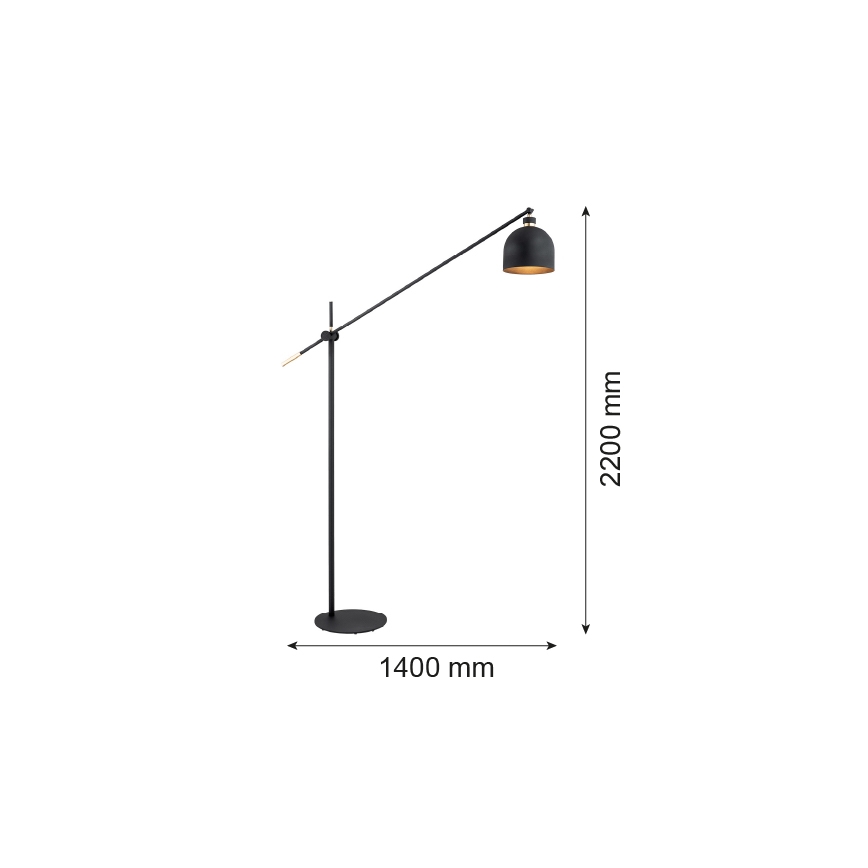 Argon 4735 - Stojací lampa DETROIT 1xE27/15W/230V černá