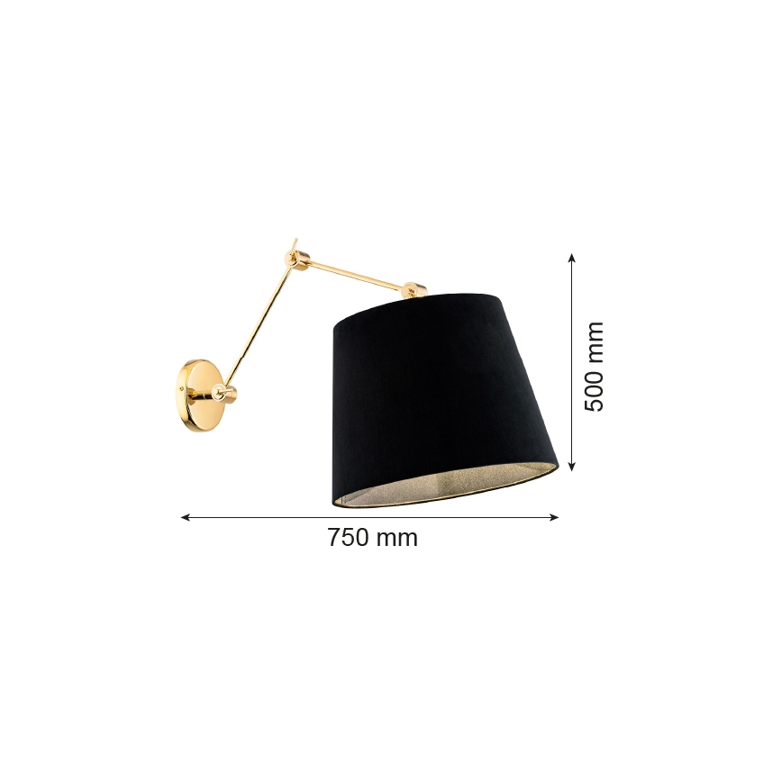 Argon 4898 - Nástěnná lampa ZAKYNTOS PLUS 1xE27/15W/230V černá/zlatá