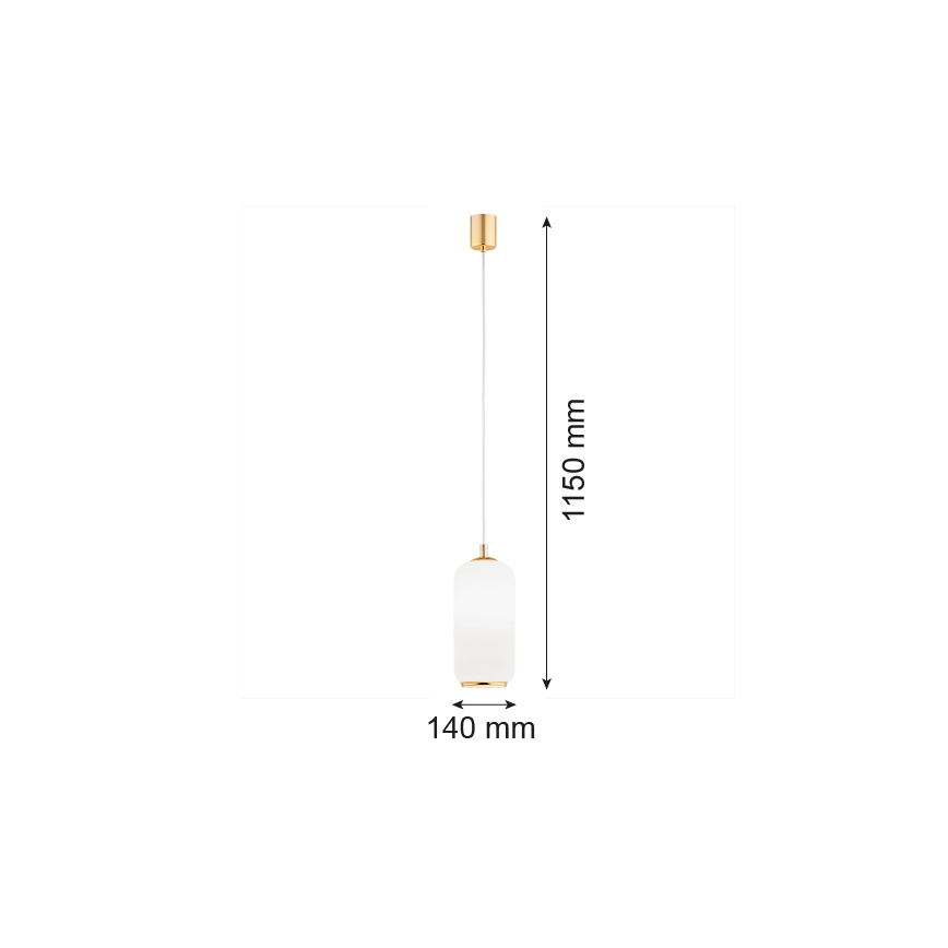 Argon 4993 - Lustr na lanku PALLADO 1xE27/15W/230V zlatá/bílá