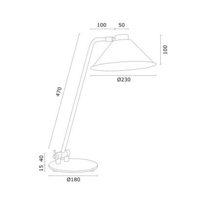 Argon 4998 - Stolní lampa GABIAN 1xE27/15W/230V černá